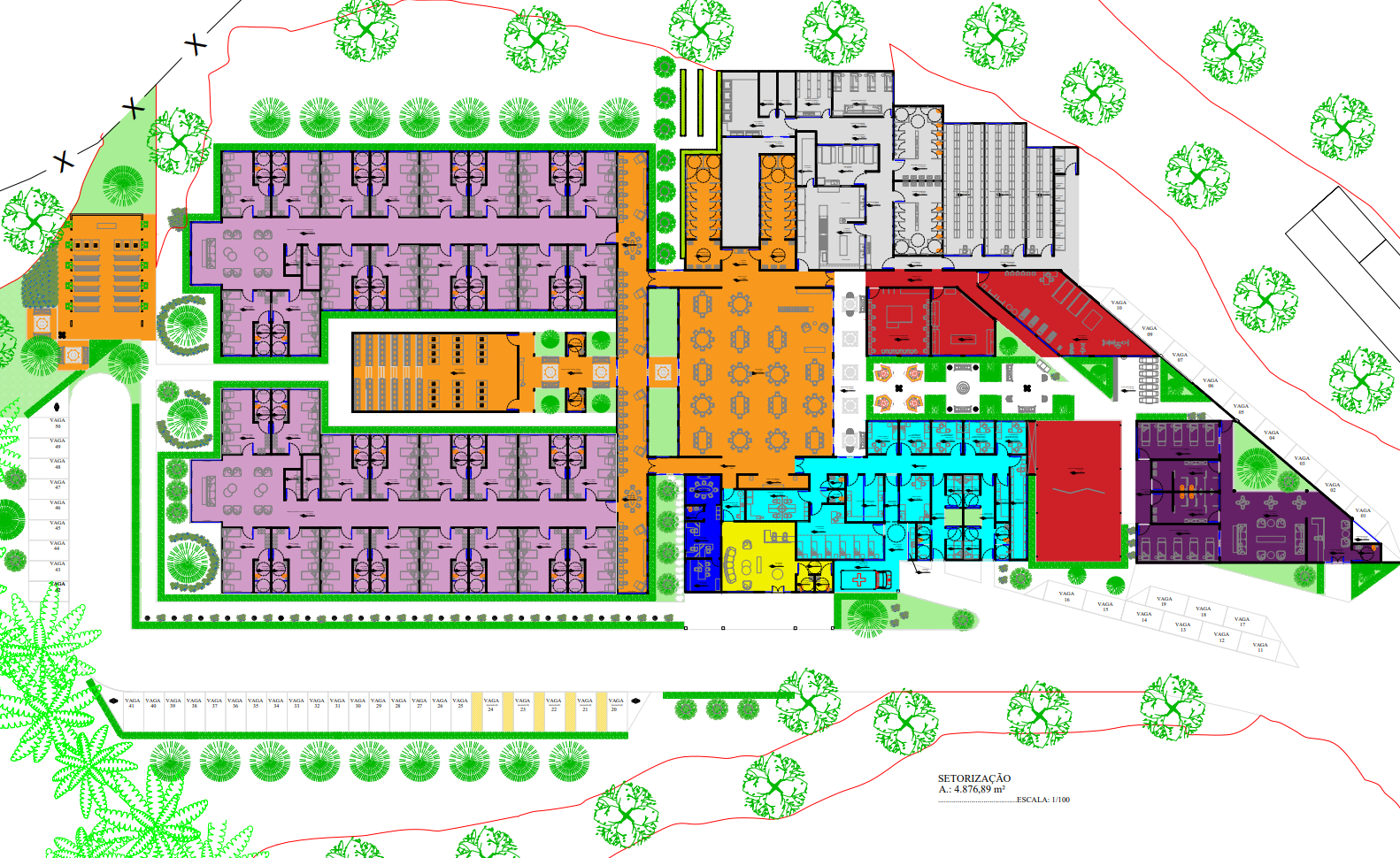 Planta de setorização do ILPI (novo asilo municipal)